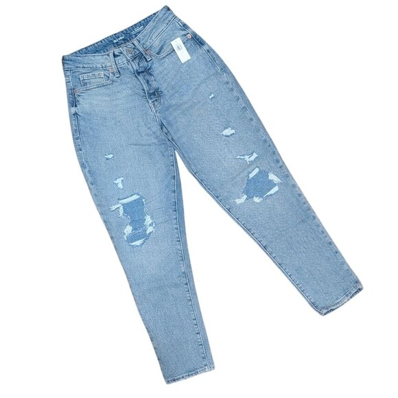 NWT Old Navy O.G. Straight high-rise jeans women's 4 curvy button-fly Myrtle - Picture 1 of 11